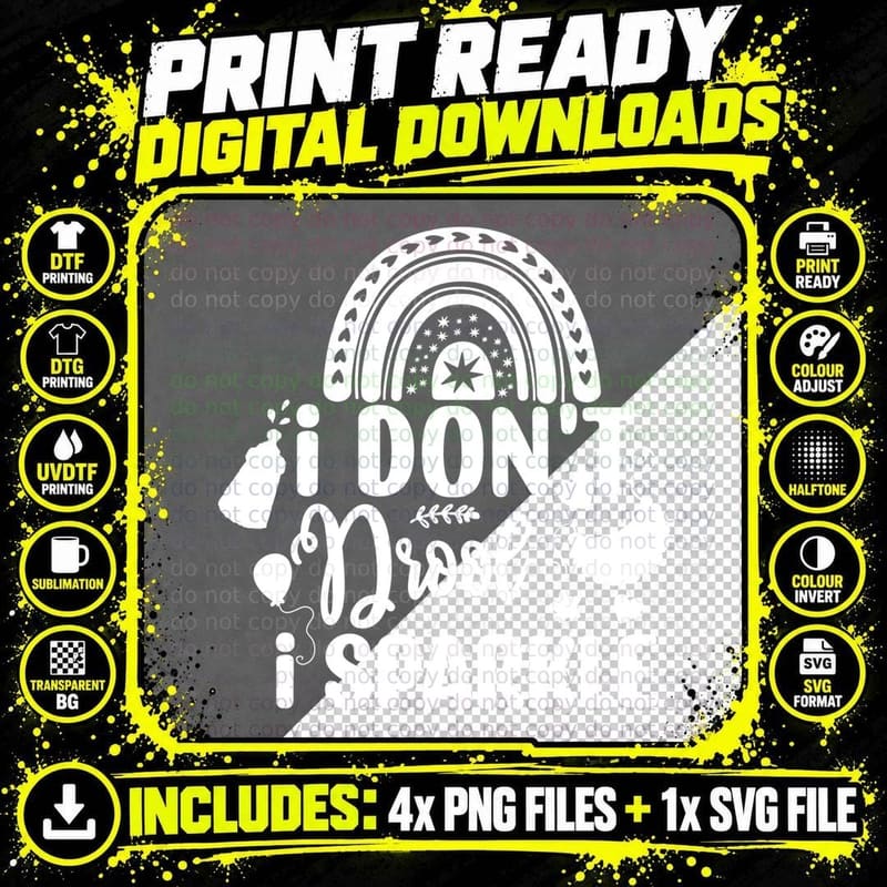 I Don't Drool I Sparkle Baby T-Shirt Png SVG Digital Bundle
