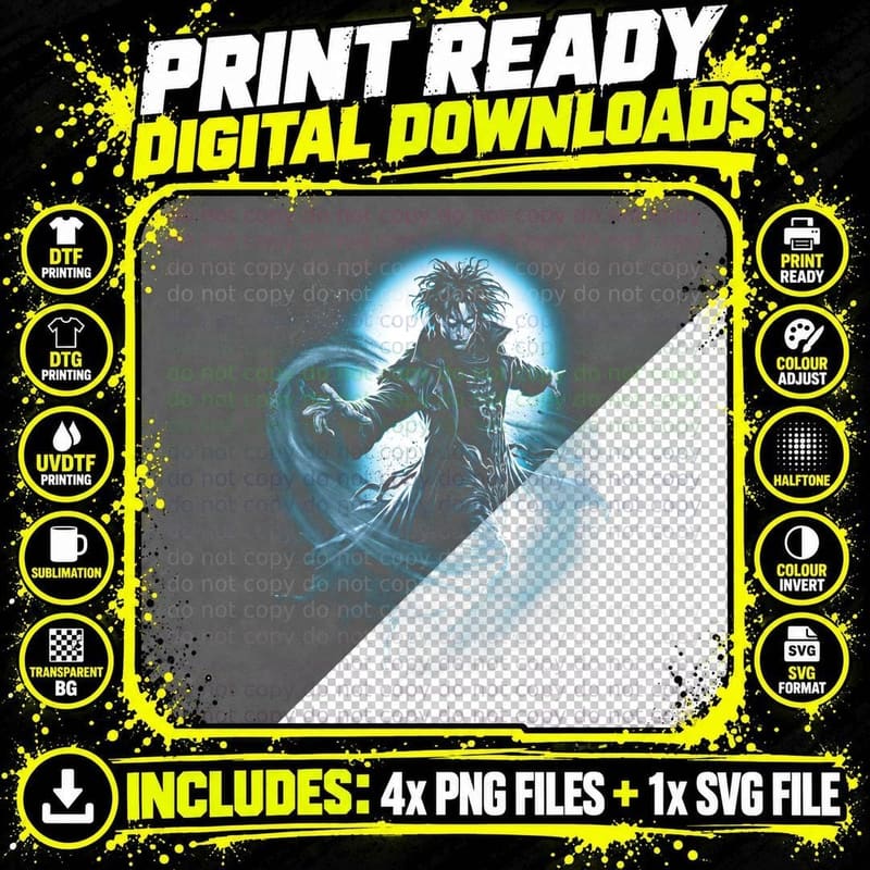 Magic Hero T-Shirt, Halftone Blue Sorcerer Hero Graphic Png SVG Digital Bundle