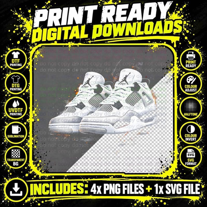 Mesh Panel High Top Sneaker T-Shirt Png SVG Digital Bundle