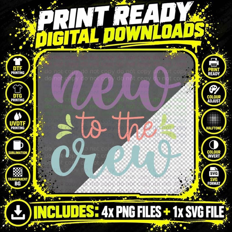 New to the Crew Baby T-Shirt, New Crew Arrival Graphic Png SVG Digital Bundle