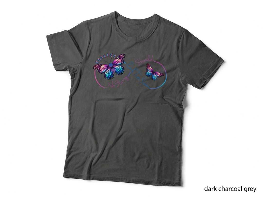 No Story Should End Too Soon T-Shirt, Colorful Butterflies in Flight Graphic