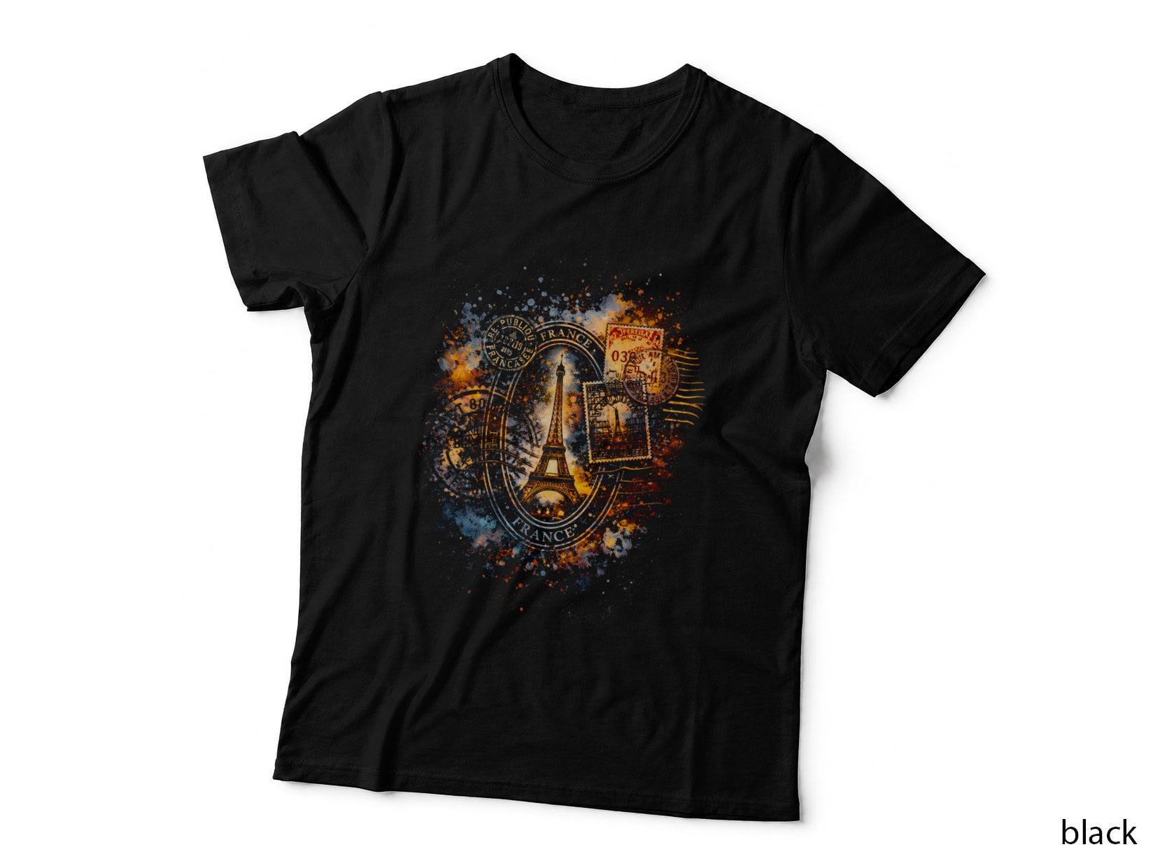 Paris Eiffel Tower T-Shirt, Halftone Old Money Luxury Graphic Tee
