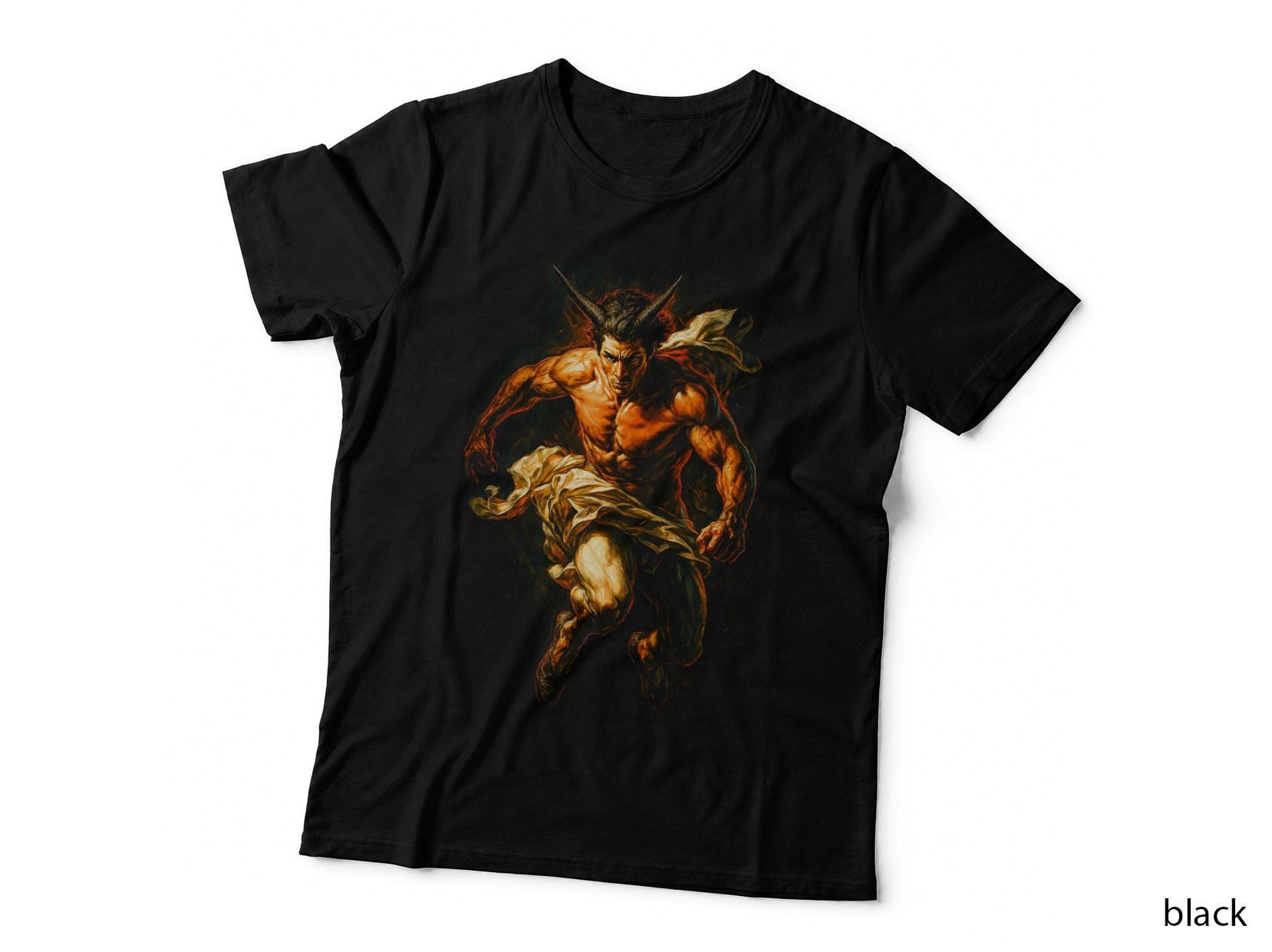 Satyr T-Shirt, Halftone Greek Mythology Faun Graphic Tee