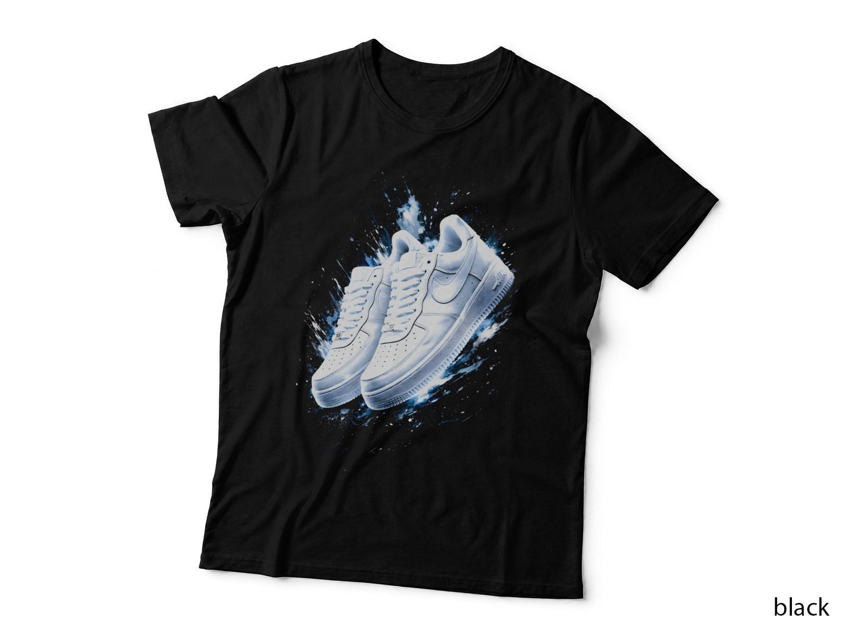 Splash Paint Court Sneaker T-Shirt, Halftone Sneaker Art Graphic Tee