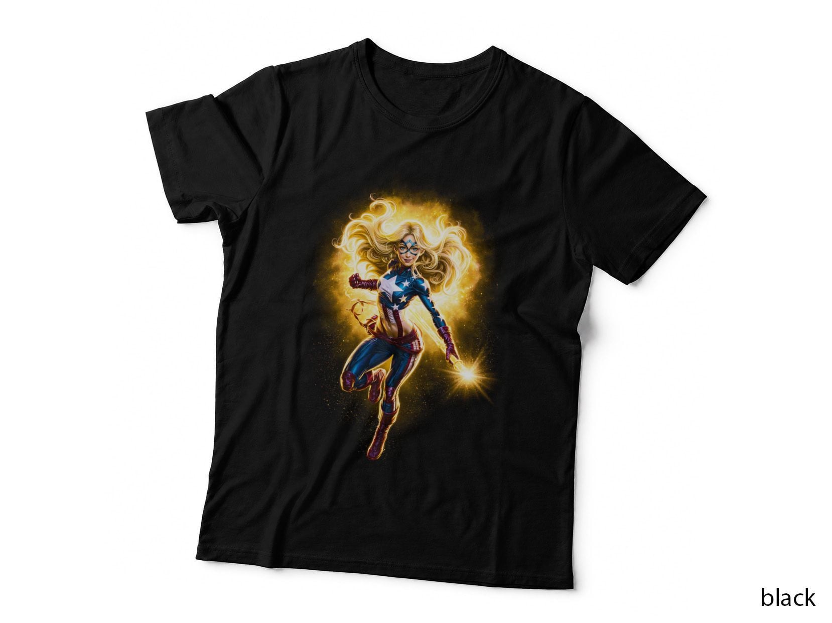 Stargirl T-Shirt, Halftone Star Emblem Heroine Graphic Tee, Comic Book Shirt