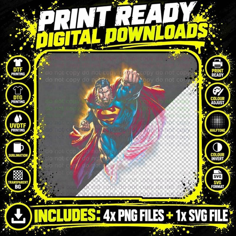 Swamp Thing T-Shirt, Halftone Plant Monster Hero Graphic Png SVG Digital Bundle