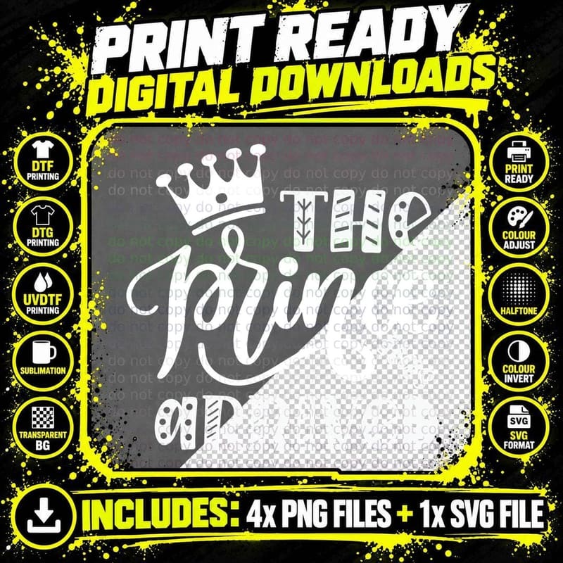 The Prince Has Arrived Baby T-Shirt Png SVG Digital Bundle