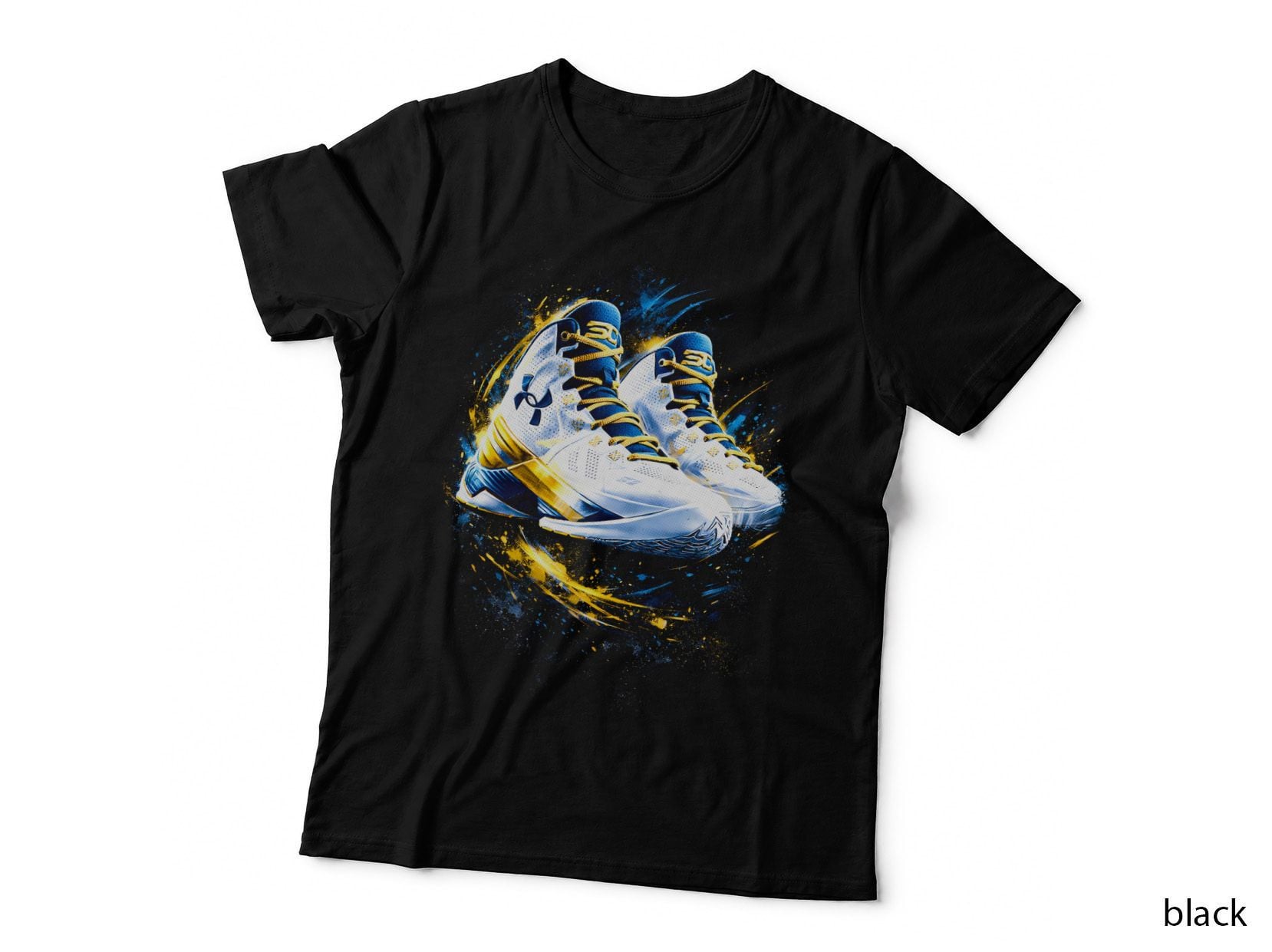 White Mesh Comfort Court T-Shirt, Halftone Sneaker Art Graphic Tee
