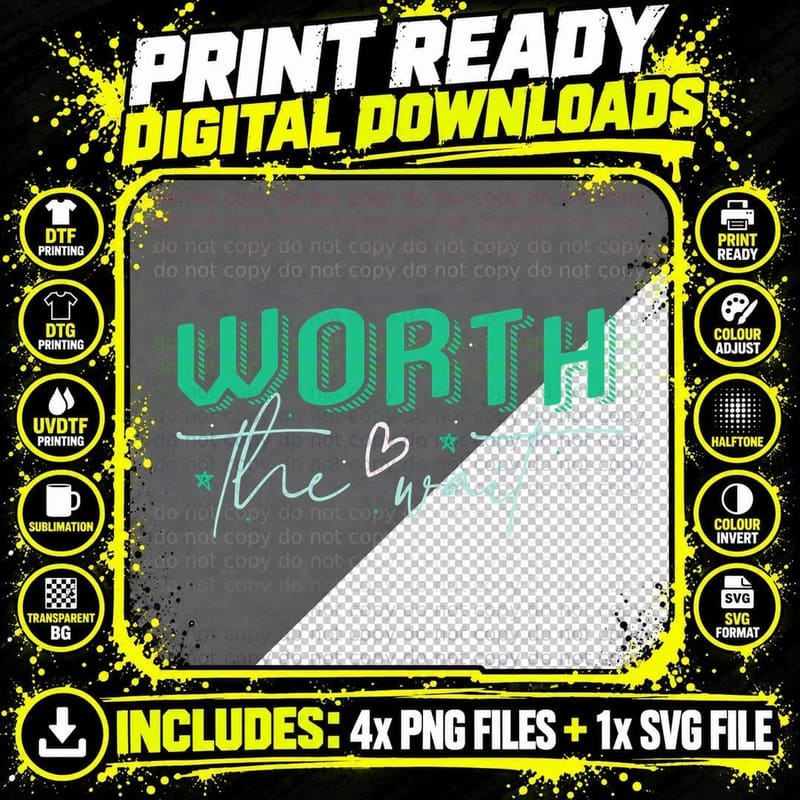Worth the Wait Baby T-Shirt, Grey Background with Green Png SVG Digital Bundle