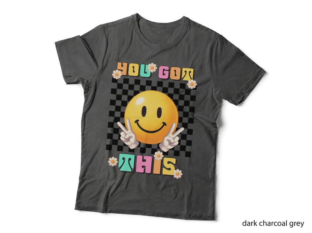 You Got This T-Shirt, Smiley Face Peace Sign Graphic Tee, Trendy Graphic Shirt