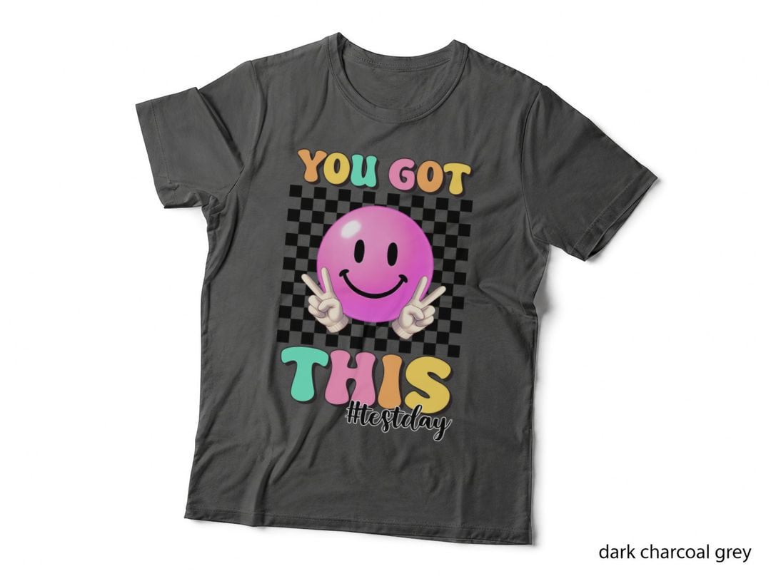 You Got This Testday T-Shirt, Smiley Face Peace Sign Graphic Tee
