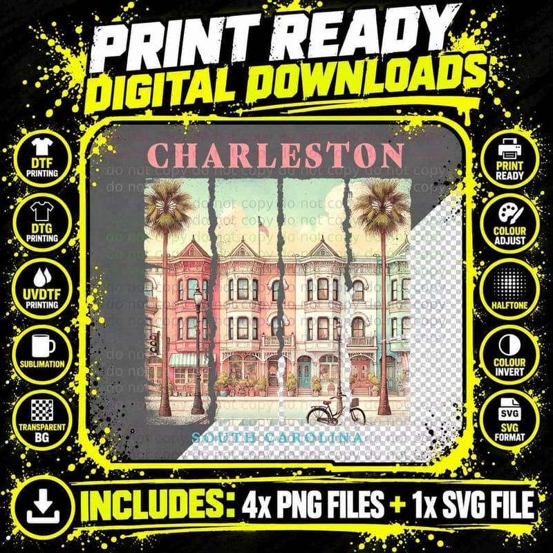 Charleston South Carolina Girl Trip T-Shirt Png SVG Digital Bundle