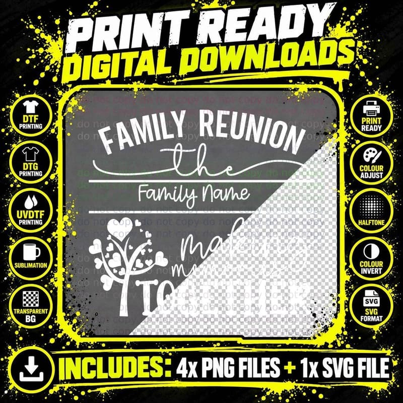 Family Reunion the Family Name Making Memories Together Png SVG Digital Bundle