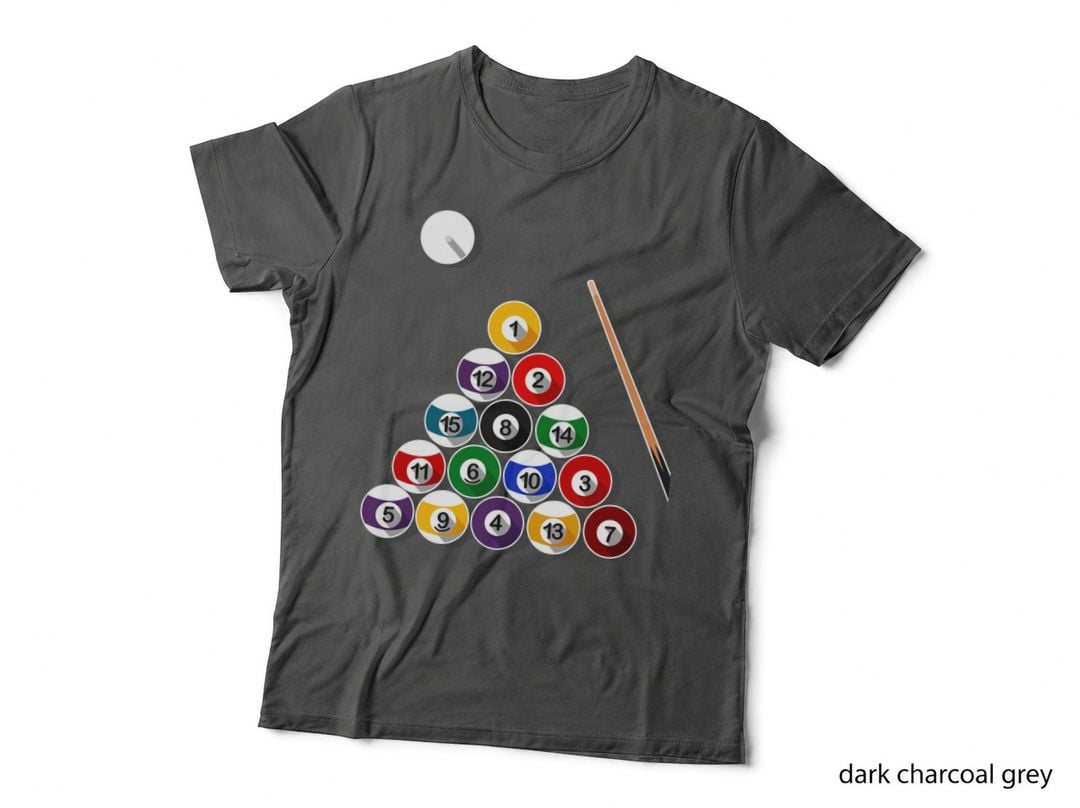 Pool Ball Triangle Setup Billiards T-Shirt, Billiards Graphic Tee