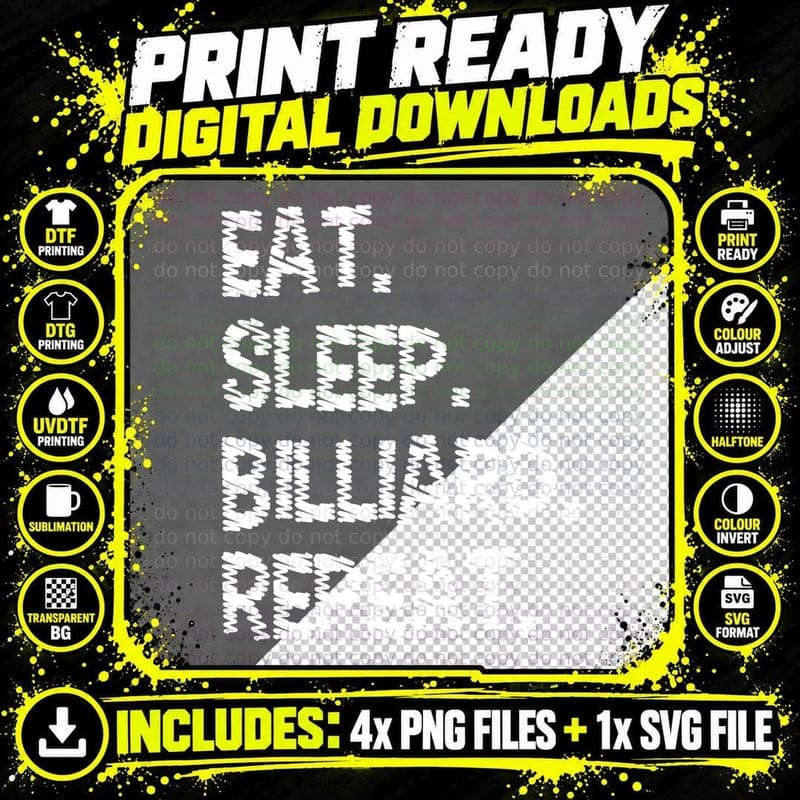 Sleep Billiard Repeat Billiards T-Shirt Png SVG Digital Bundle