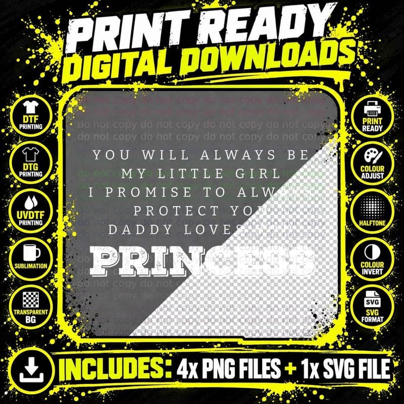 You Will Always Be My Little Girl I Promise to Always Png SVG Digital Bundle
