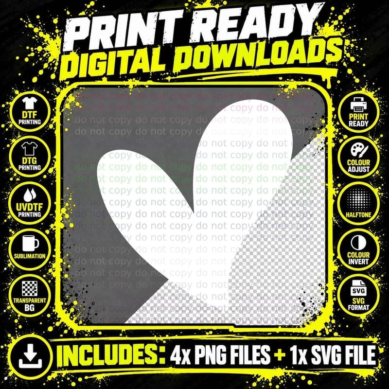 Black Heart Silhouette on Gray Background Heart Art Png SVG Digital Bundle