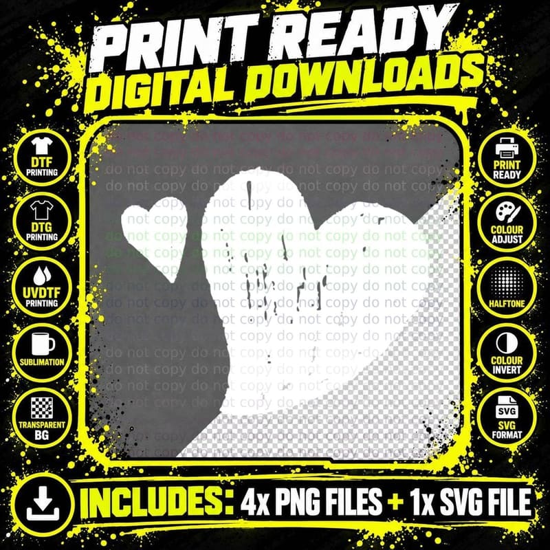Black Heart Silhouette with Smaller Heart Wreath T-Shirt Png SVG Digital Bundle