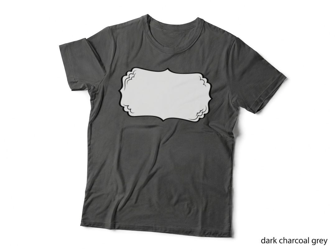 Black Scalloped Frame on Gray Background Heart T-Shirt, Heart Graphic Tee
