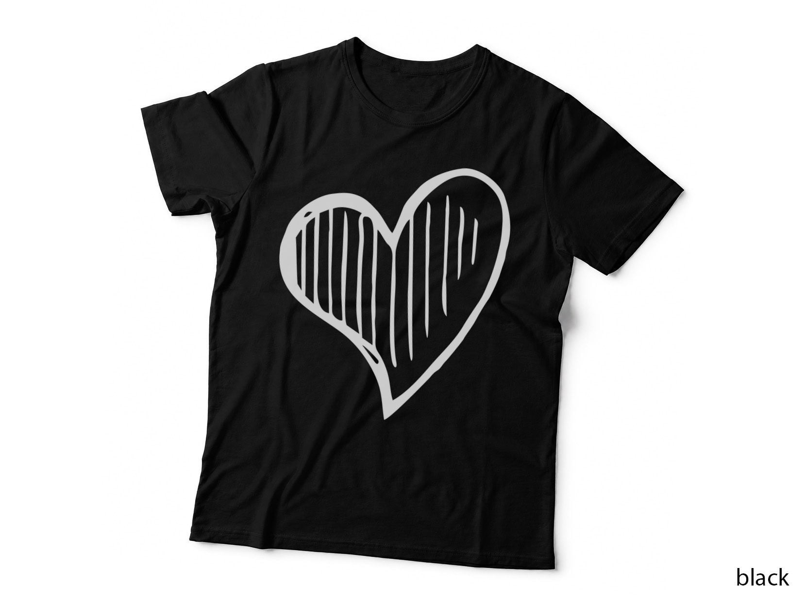 Broken Heart Silhouette Heart T-Shirt, Heart Graphic Tee, Heart Design Shirt