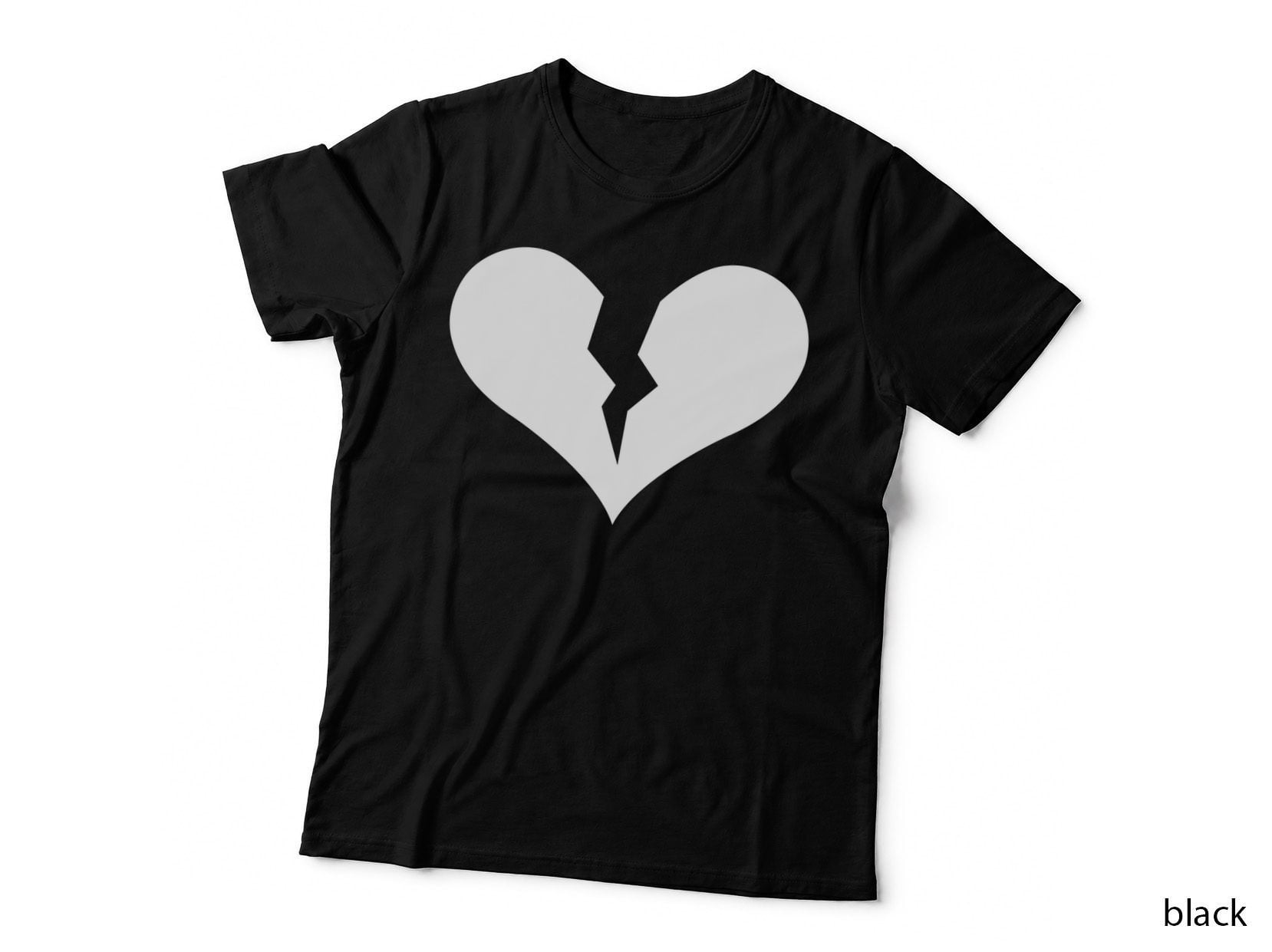 Broken Heart Silhouette Heart T-Shirt, Heart Graphic Tee, Heart Lover Shirt