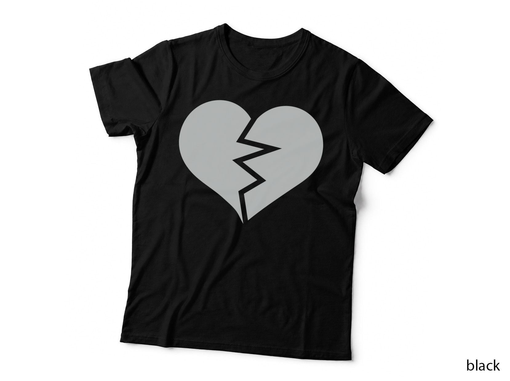 Broken Heart Silhouette Heart Wreath T-Shirt, Heart Wreath Graphic Tee