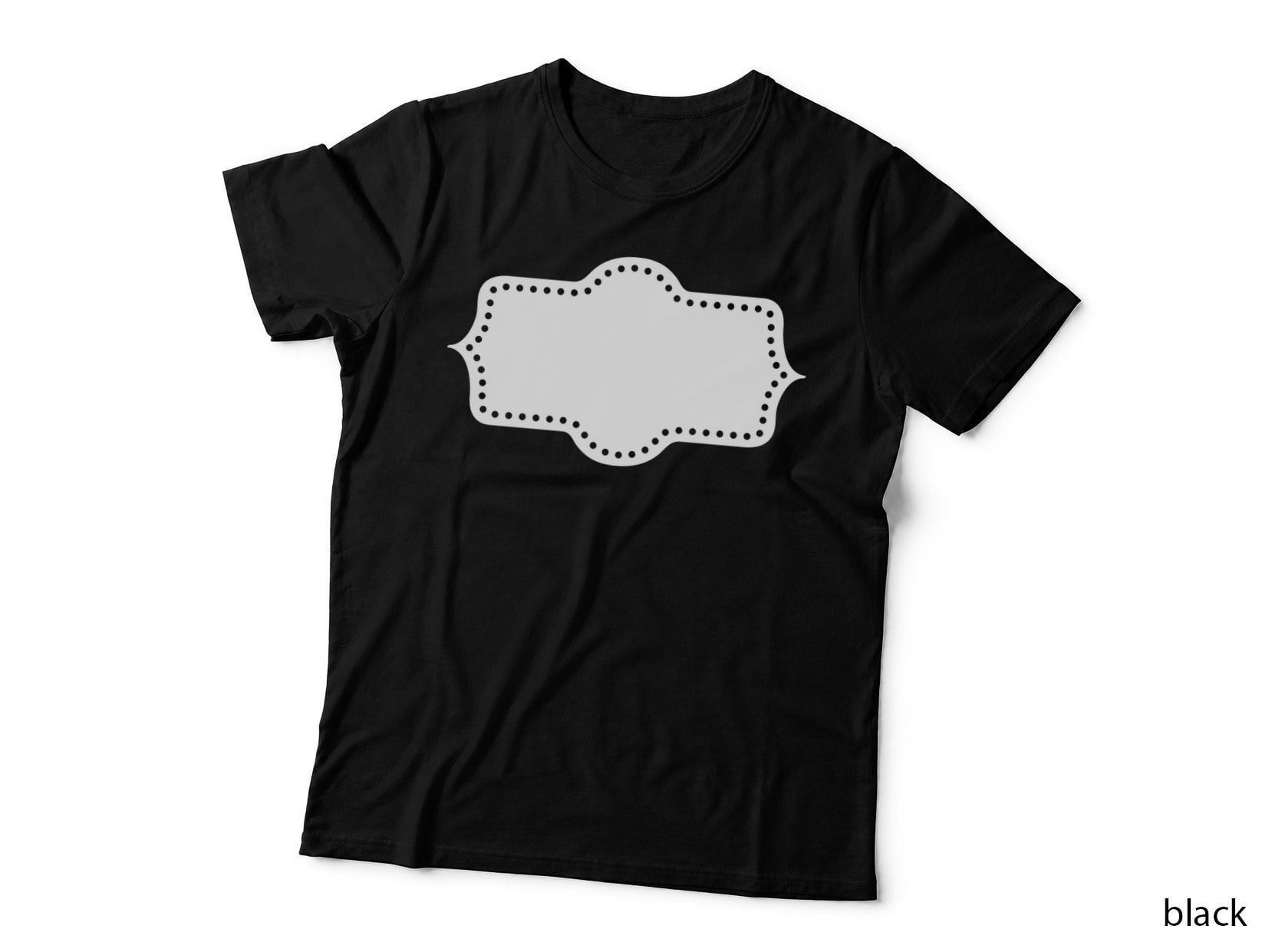 Dotted White Frame on Gray Background Heart T-Shirt, Heart Graphic Tee