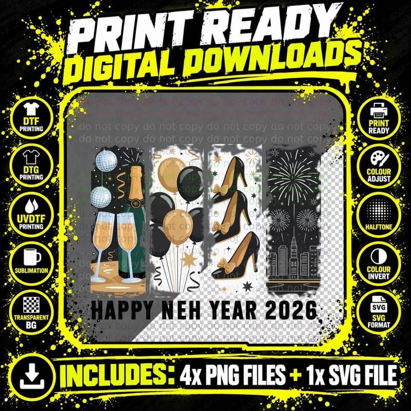 Happy Neh Year 2026 Happy New Year T-Shirt Png SVG Digital Bundle