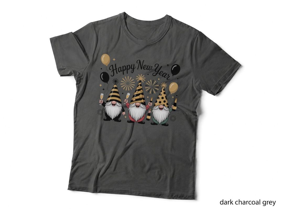 Happy New Year Happy New Year T-Shirt, New Year Celebration Gnomes Graphic Tee