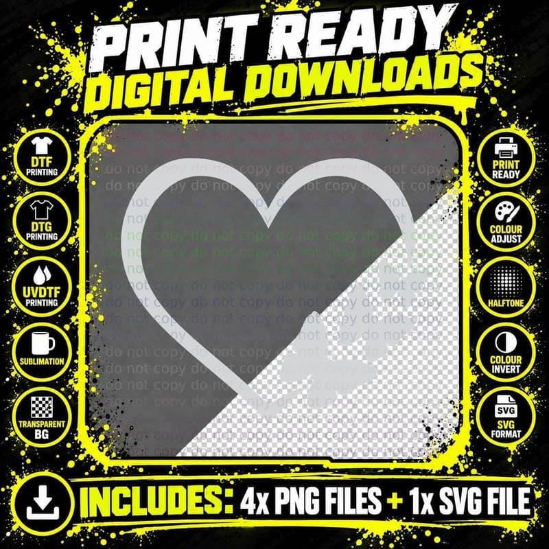 Heart Outline with Butterflies Heart Wreath T-Shirt Png SVG Digital Bundle