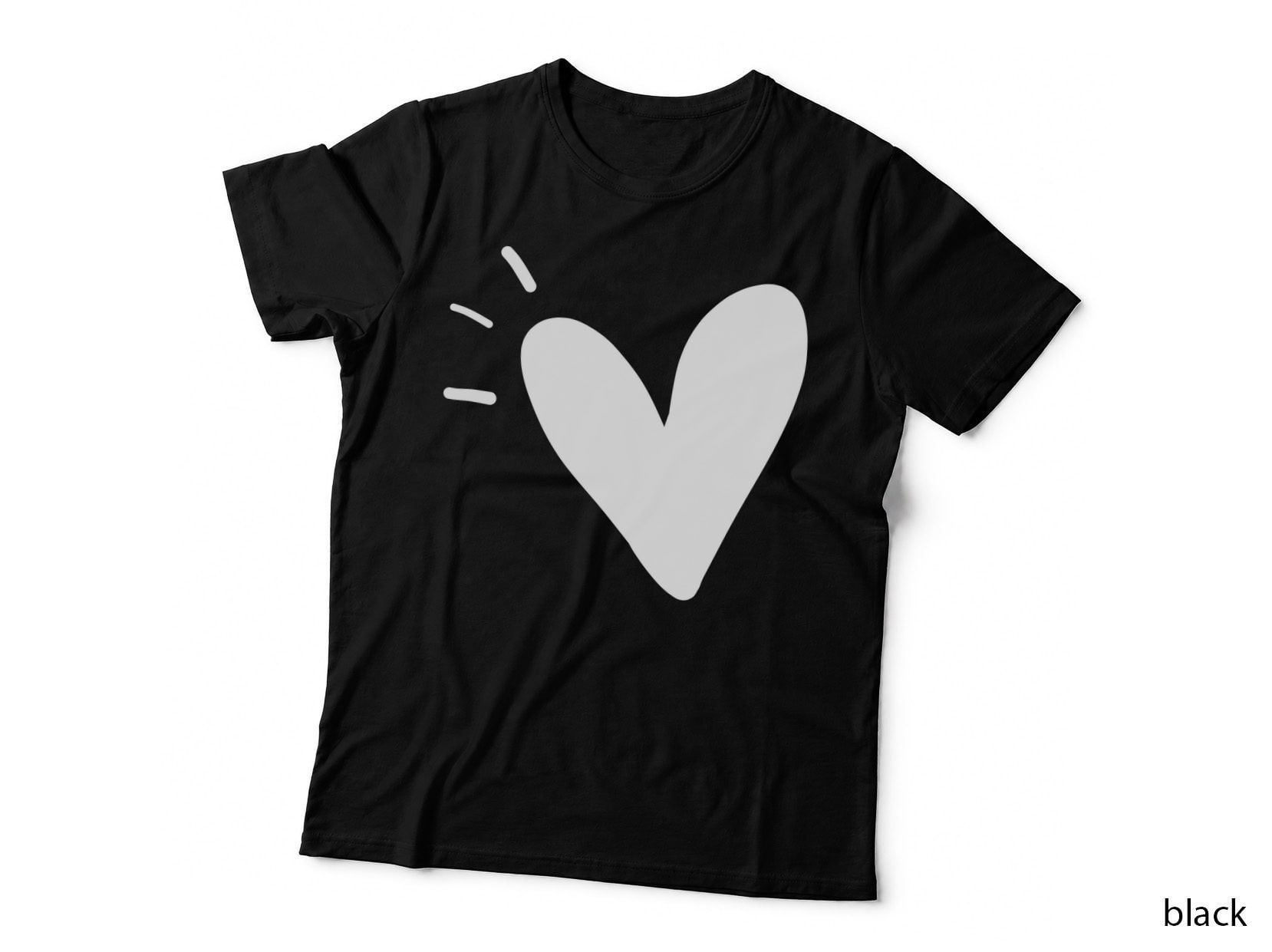 Heart with Whiskers Heart T-Shirt, Heart Graphic Tee, Cute Heart Shirt