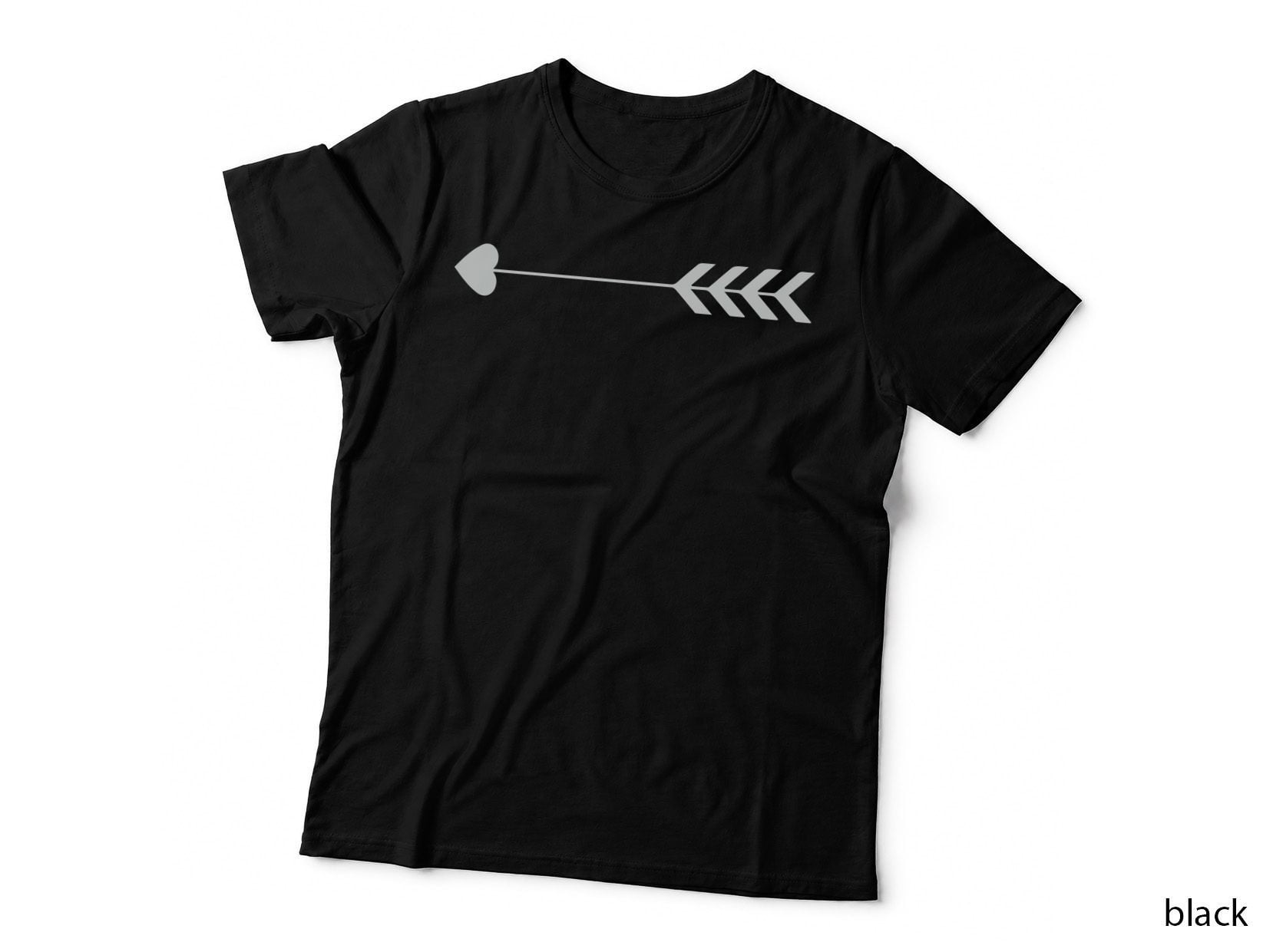 Heart-Shaped Arrow on Gray Background Heart Wreath T-Shirt
