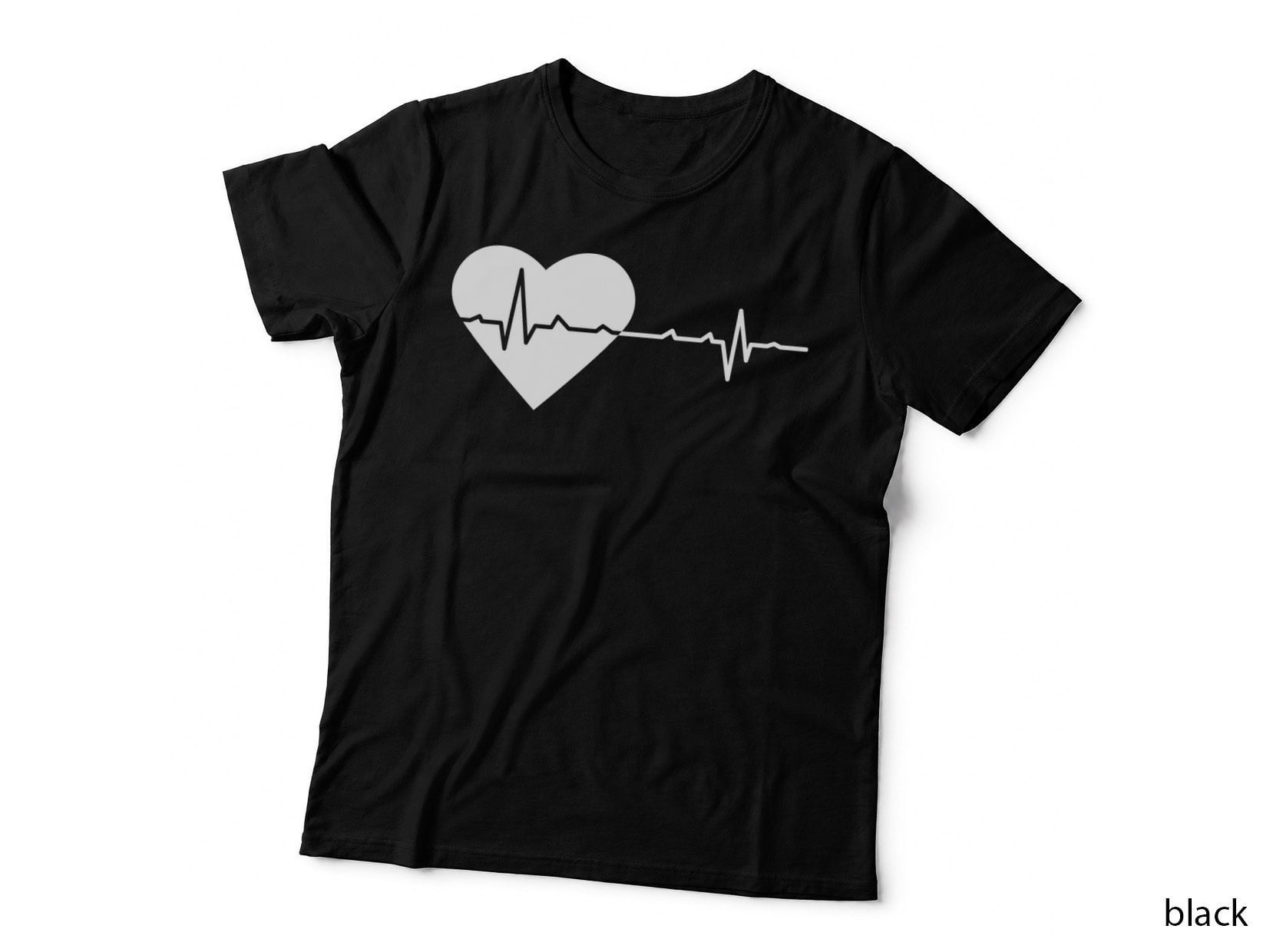 Heartbeat Monitor with Heart Heartbeat T-Shirt, Heartbeat Graphic Tee
