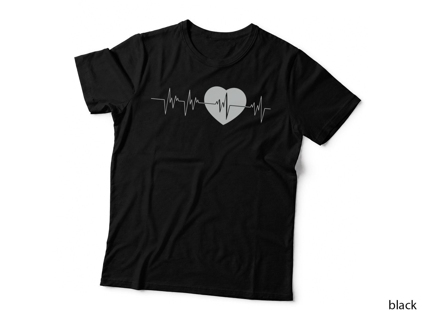 Heartbeat Monitor with Heart Shape Heartbeat T-Shirt, Heartbeat Graphic Tee