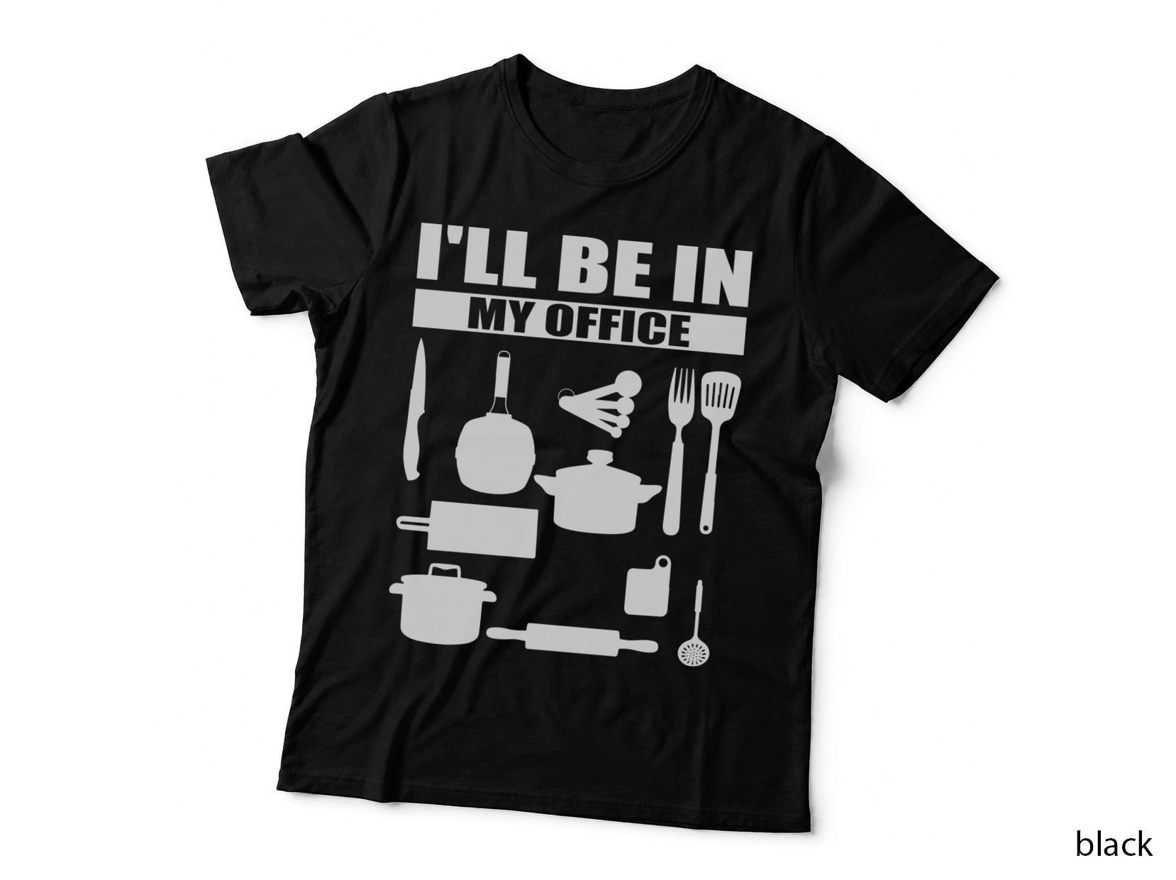 I'll Be in My Office Heartbeat T-Shirt, Kitchen Utensils Silhouette Graphic Tee