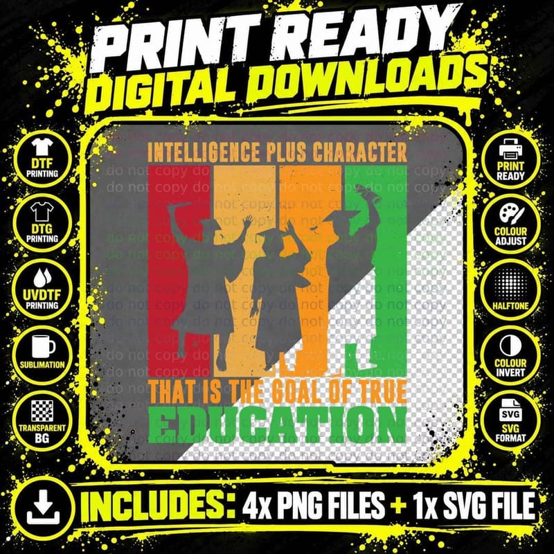 Intelligence Plus Character That Is the Goal of True Png SVG Digital Bundle