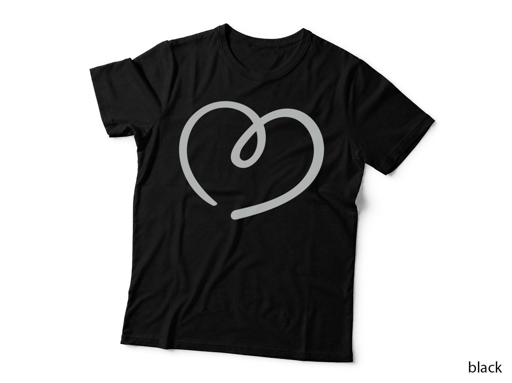 Interlocking Hearts Heart Wreath T-Shirt, Heart Wreath Graphic Tee