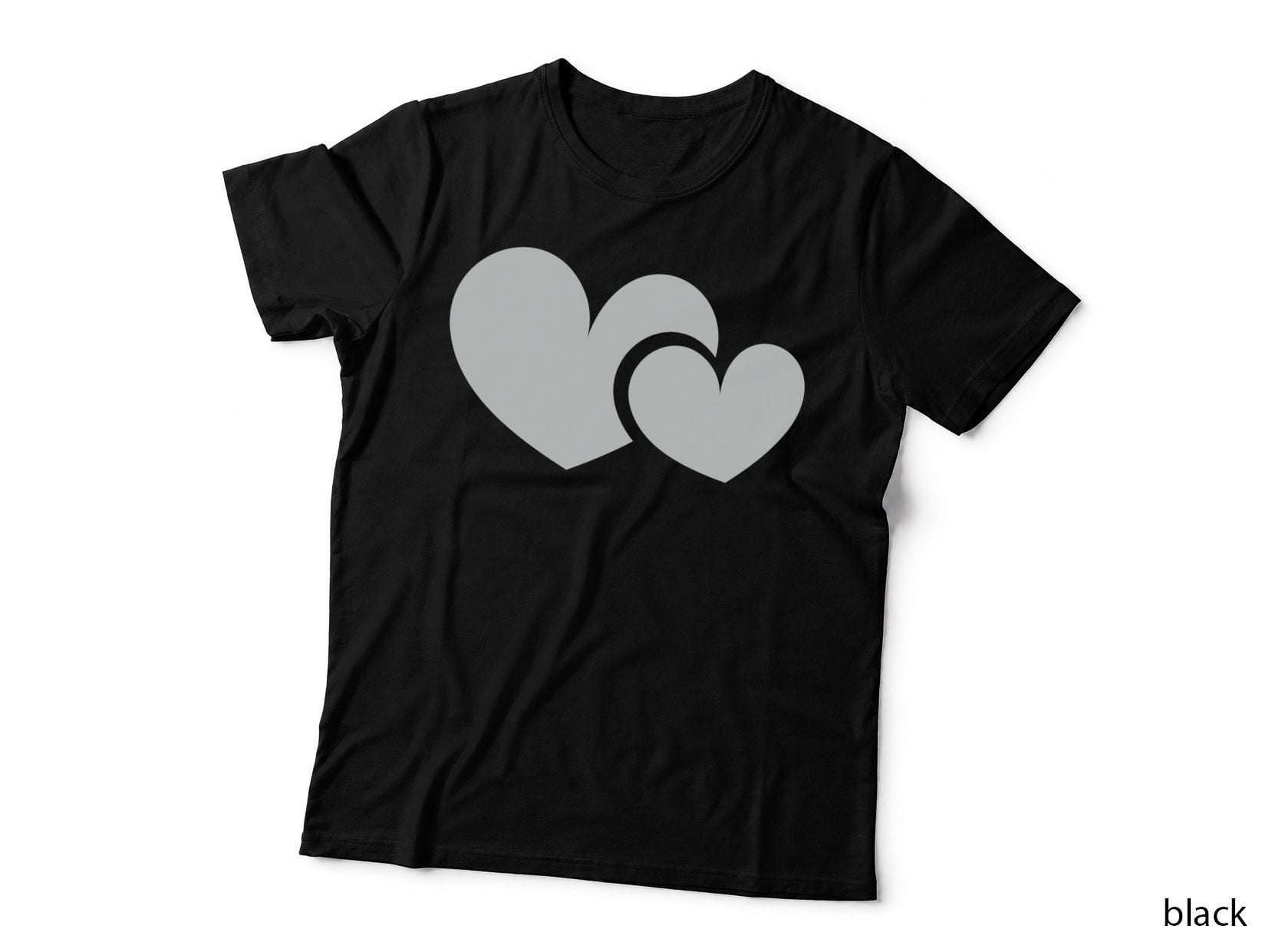 Interlocking Hearts on Gray Background Heart Wreath T-Shirt