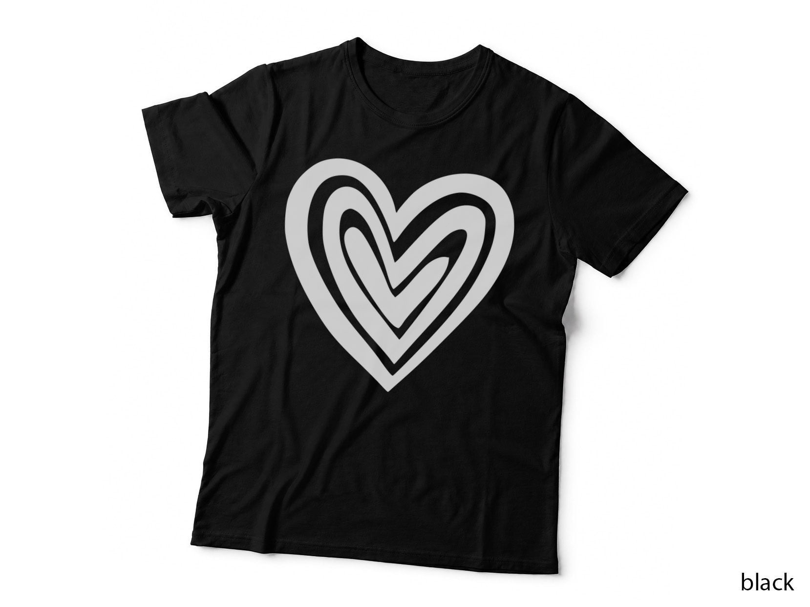 Nested Heart Shapes Heart T-Shirt, Heart Graphic Tee, Heart Design Shirt