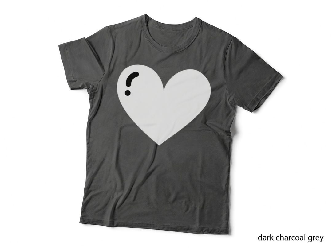 Phone Heart Wreath T-Shirt, Black Heart with White Phone Icon Graphic Tee