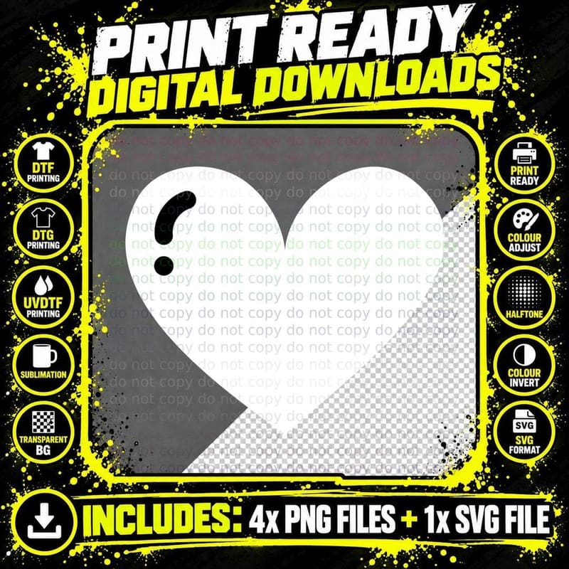 Phone Heart Wreath T-Shirt, Black Heart with White Phone Png SVG Digital Bundle