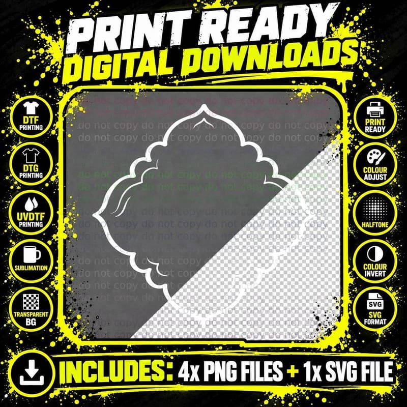 Scallop-Edged Square Pattern Heart T-Shirt Png SVG Digital Bundle
