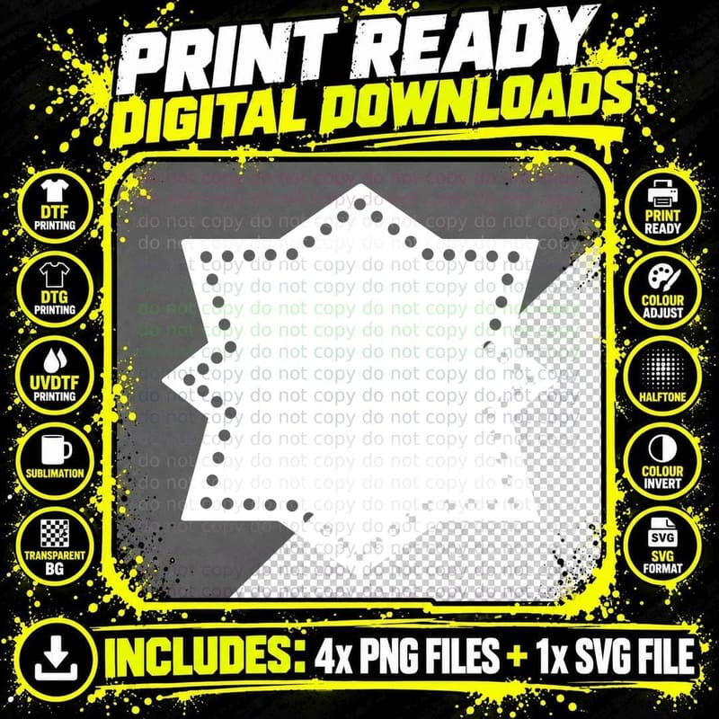 Star-Shaped Dotted Border Heart T-Shirt Png SVG Digital Bundle