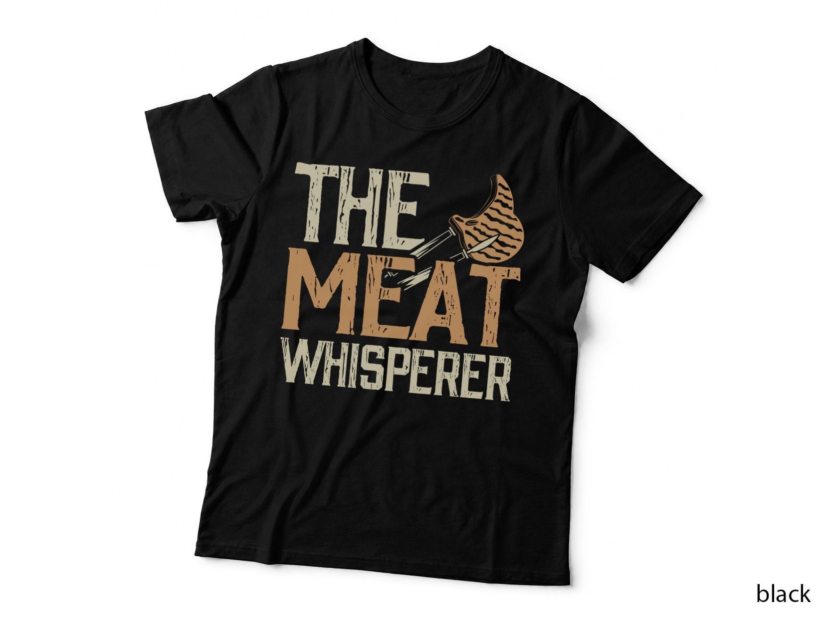 The Meat Whisperer Heartbeat T-Shirt, Meaty Knife Cutting Meat Graphic Tee