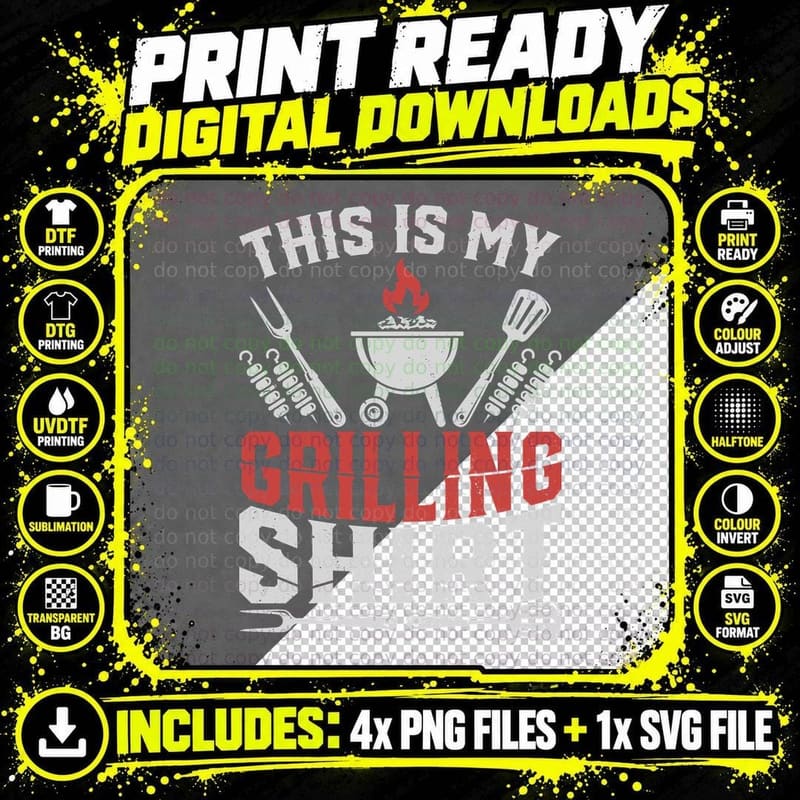 This Is My Grilling Shirt Heartbeat T-Shirt Png SVG Digital Bundle