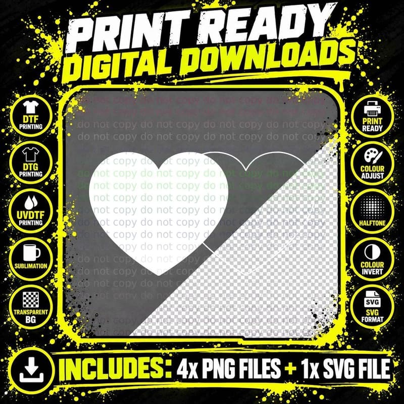 Two Hearts in Black and Gray Heart Design T-Shirt Png SVG Digital Bundle