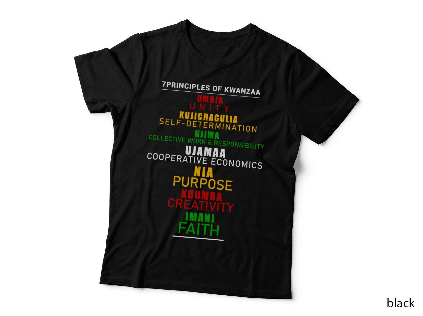 7principles of Kwanzaa T-Shirt, Kwanzaa Principles Design Graphic Tee