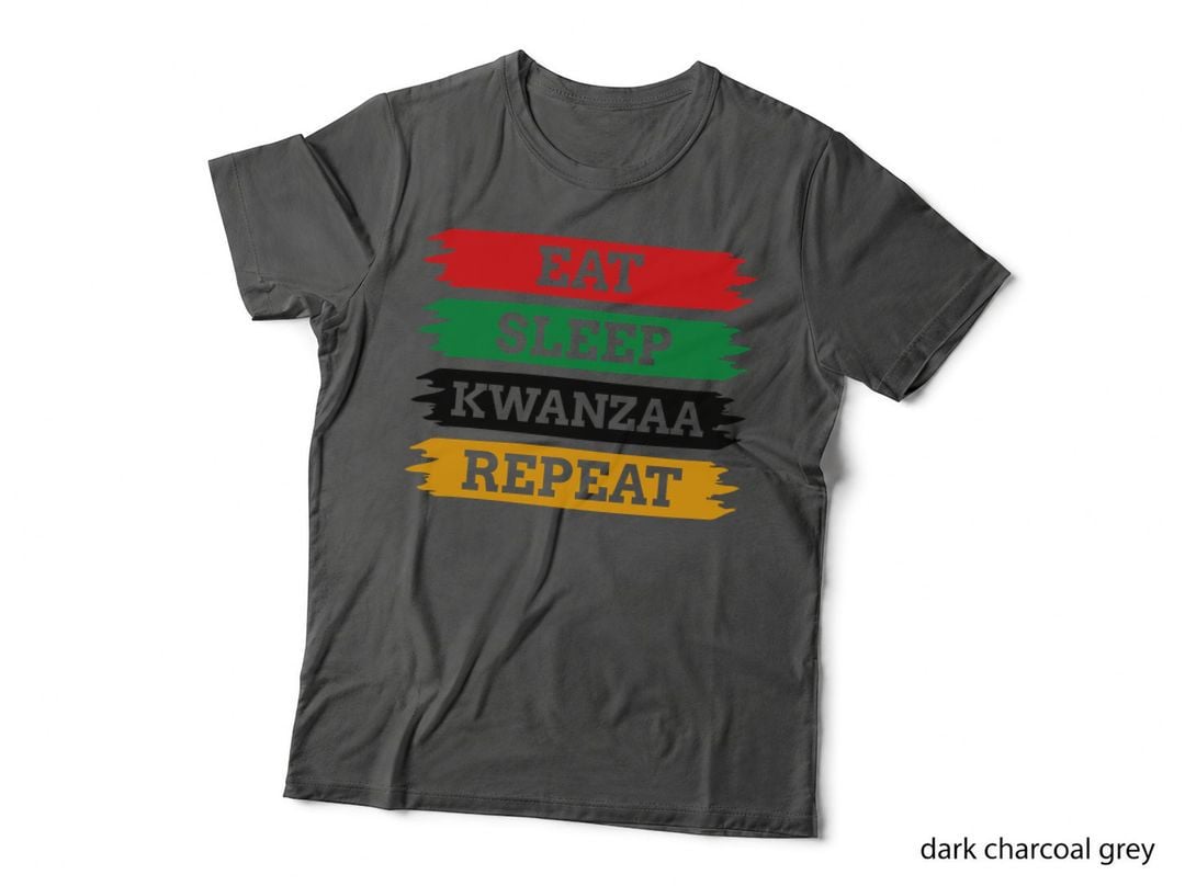 Eat Sleep Kwanzaa Repeat Kwanzaa T-Shirt, Kwanzaa Celebration Theme Graphic Tee