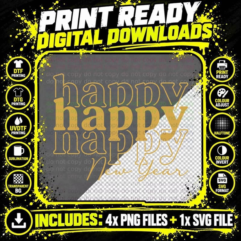 Happy New Year Kwanzaa T-Shirt, Layered Happy New Year Png SVG Digital Bundle