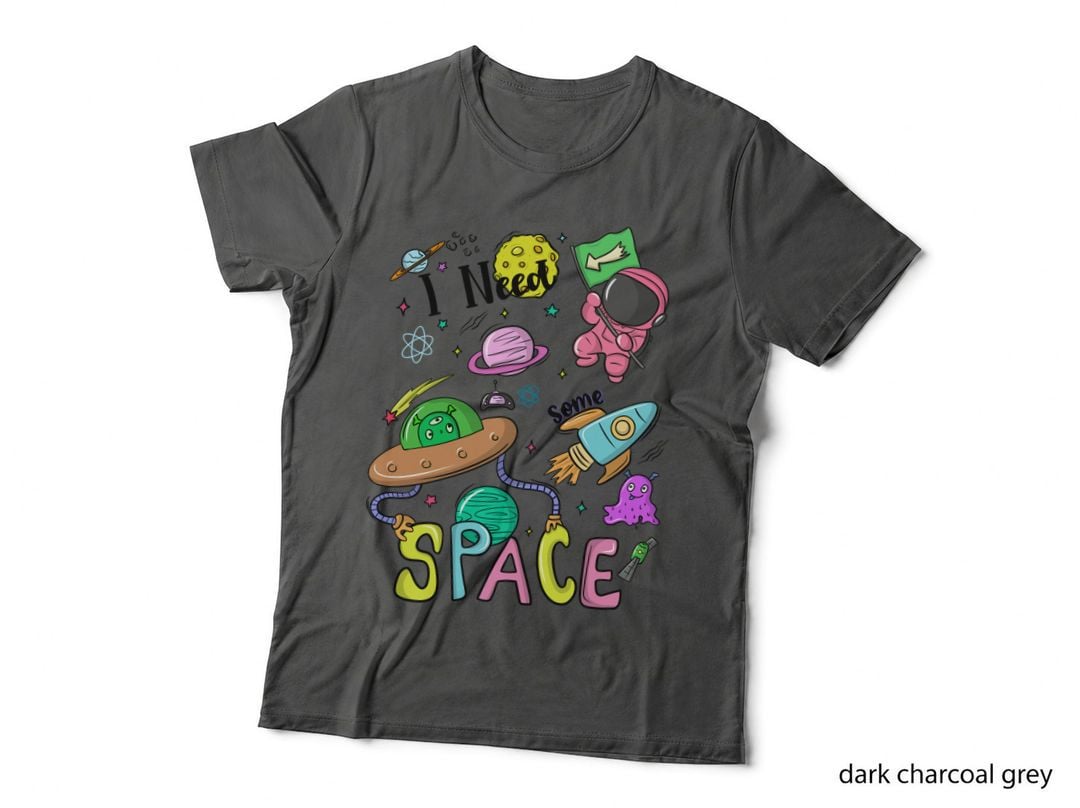 I Need Some Space Positive Quotes T-Shirt, Space-Themed Cartoon Elements